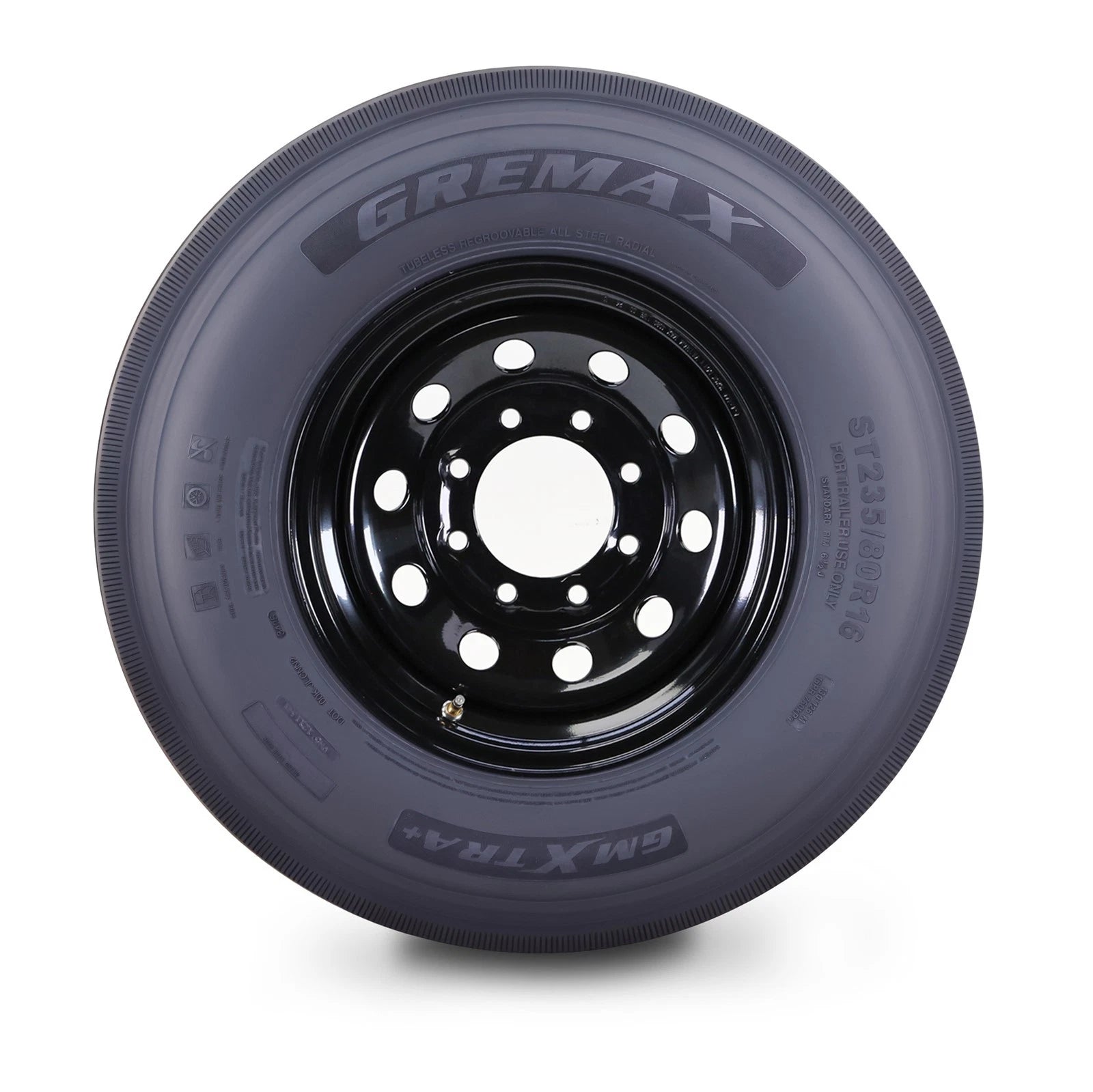 GREMAX ST235/80R16 16-Ply Trailer Tire for All Steel Wheels (H 130M, 8x6.5)