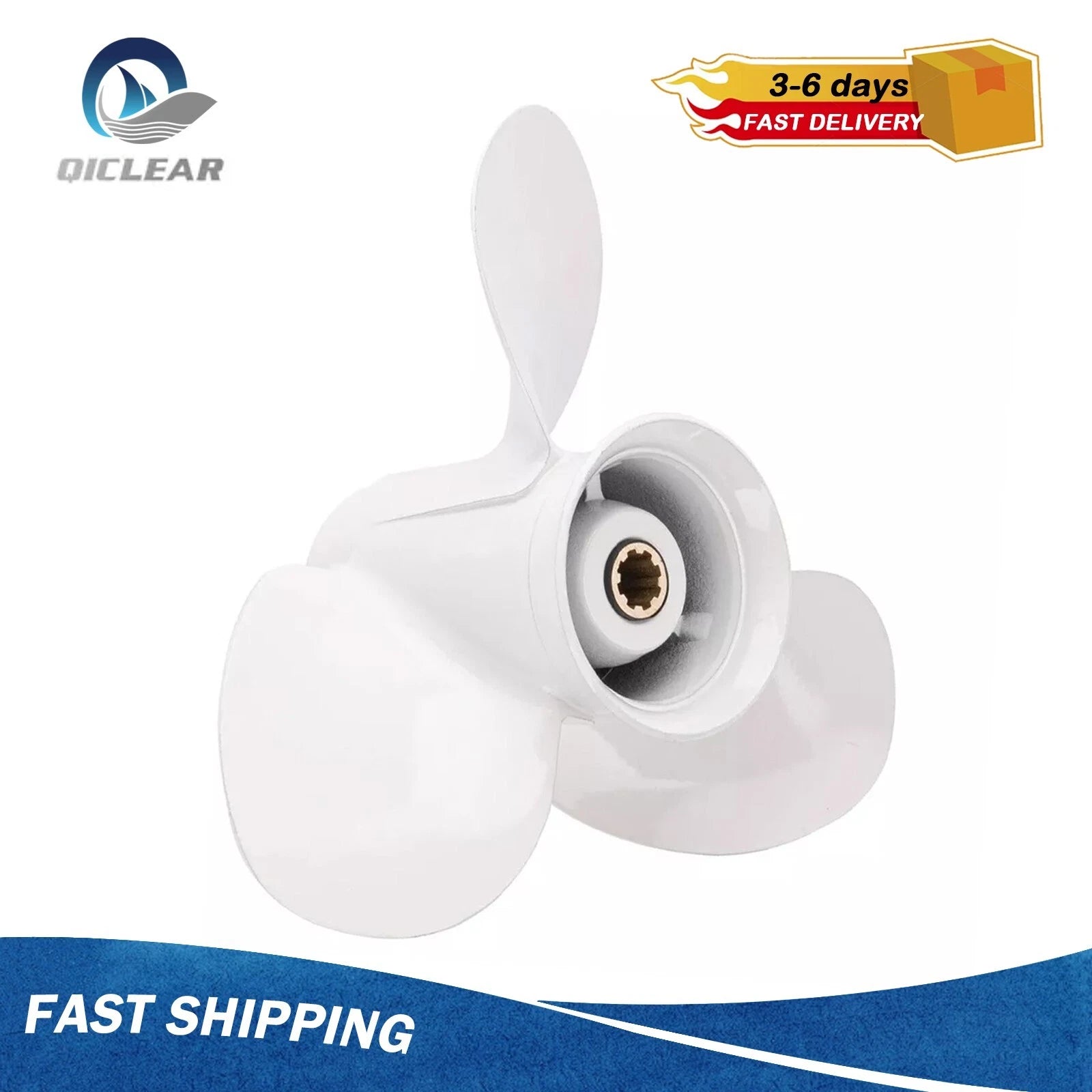 9.25x11 Outboard Propeller for Yamaha 9.9HP 15HP 20HP (2/4-Stroke) 8 Spline