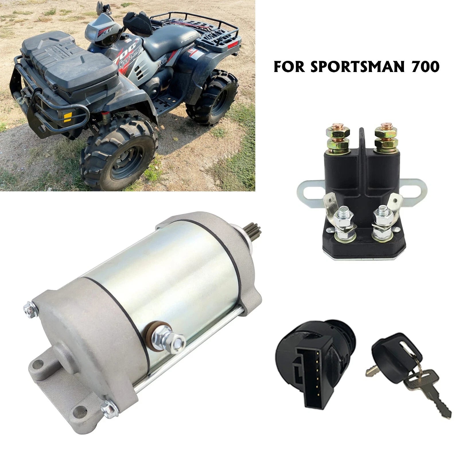 Starter with Relay & Ignition Switch for Polaris Sportsman 700 (2005–2006)