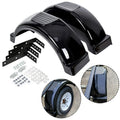 Set of 2 Single Axle Trailer Fenders for 13" Wheels (Black, Polished)