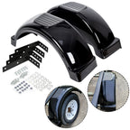 Set of 2 Single Axle Trailer Fenders for 13" Wheels (Black, Polished)