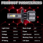 Set of 2 H4 LED Headlight Bulbs for