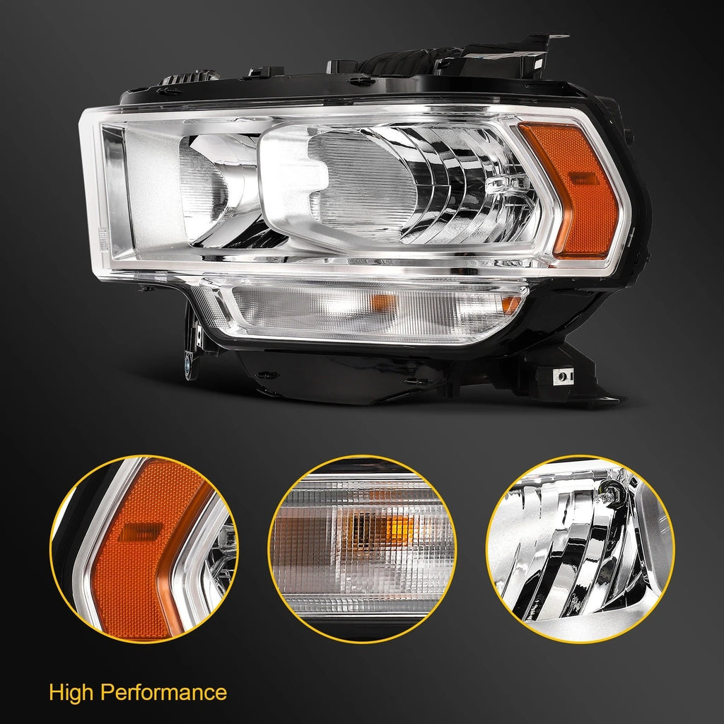 Left Driver Side Headlight with Bulb for Ram 2500 3500 (2019–2024)