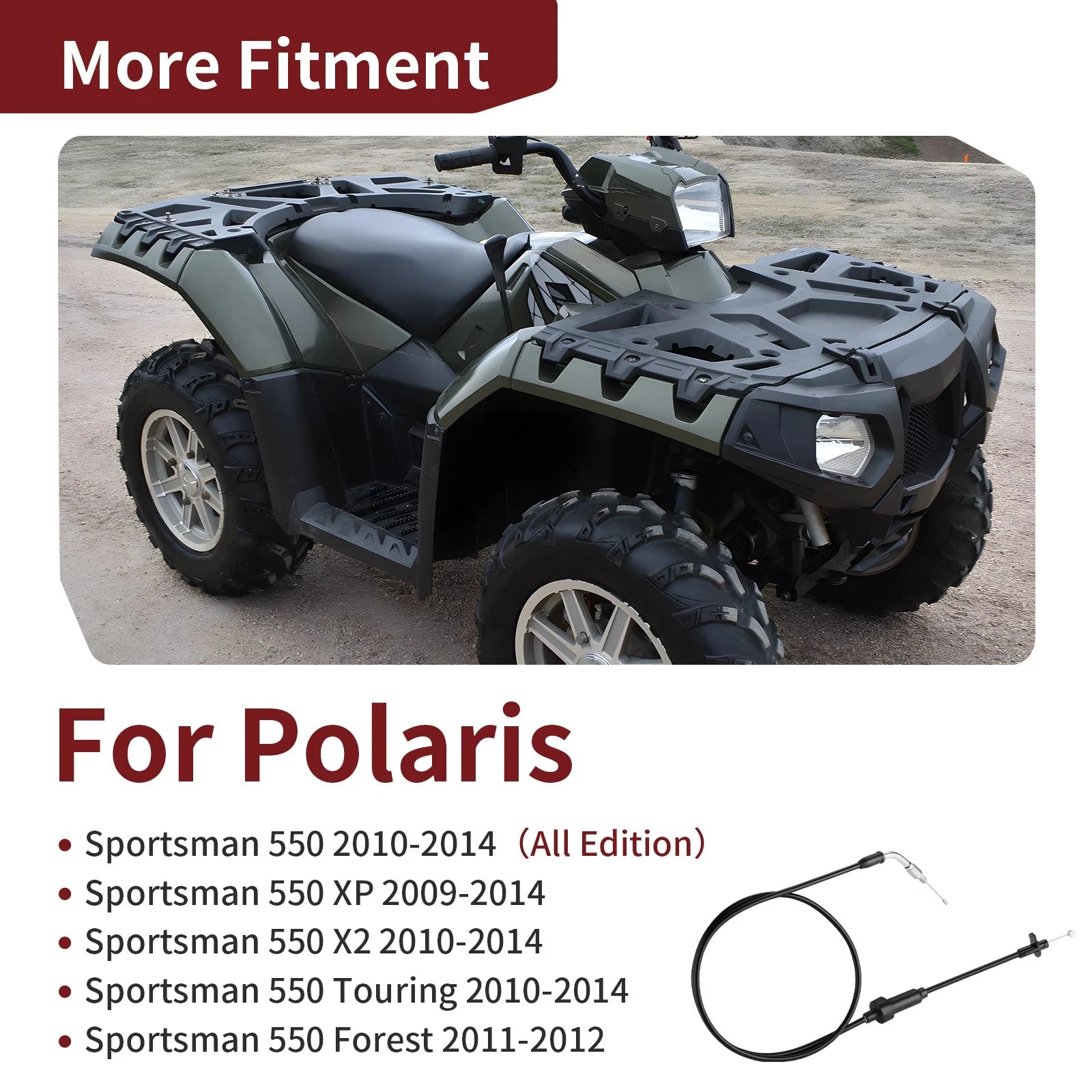 Throttle Cable 7081576 for Polaris Sportsman 550 Touring X2 (2010–2014)