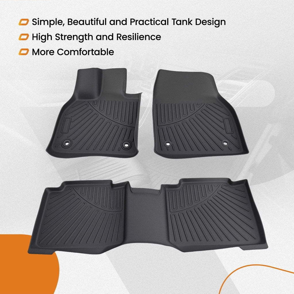 Set of 2 Floor Mats Liner for Subaru Solterra, Toyota bZ4X (2023–2025) Black TPE