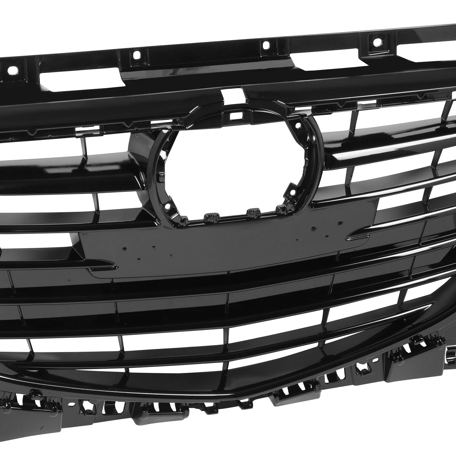 Front Bumper Grille for Mazda 3 (2014–2016) w/Collision Warning, Badge Slot