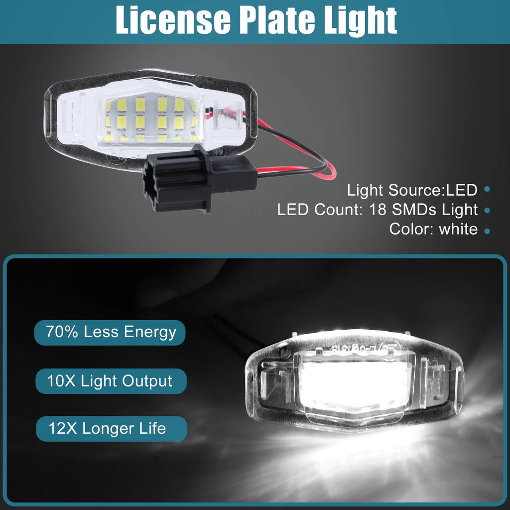 2X LED License Plate Light Assembly for Honda Accord, Acura 