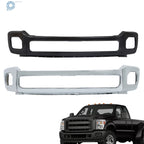 Steel Front Bumper for F-250 F-350 (2011–2016) Chrome/Black with Fog Hole