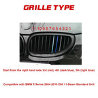 Tri-Color Grille Insert Trim for BMW E60 5 Series (2004-2010)