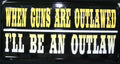 License Plate Tag Emblem for Truck (When Guns Are Outlawed)