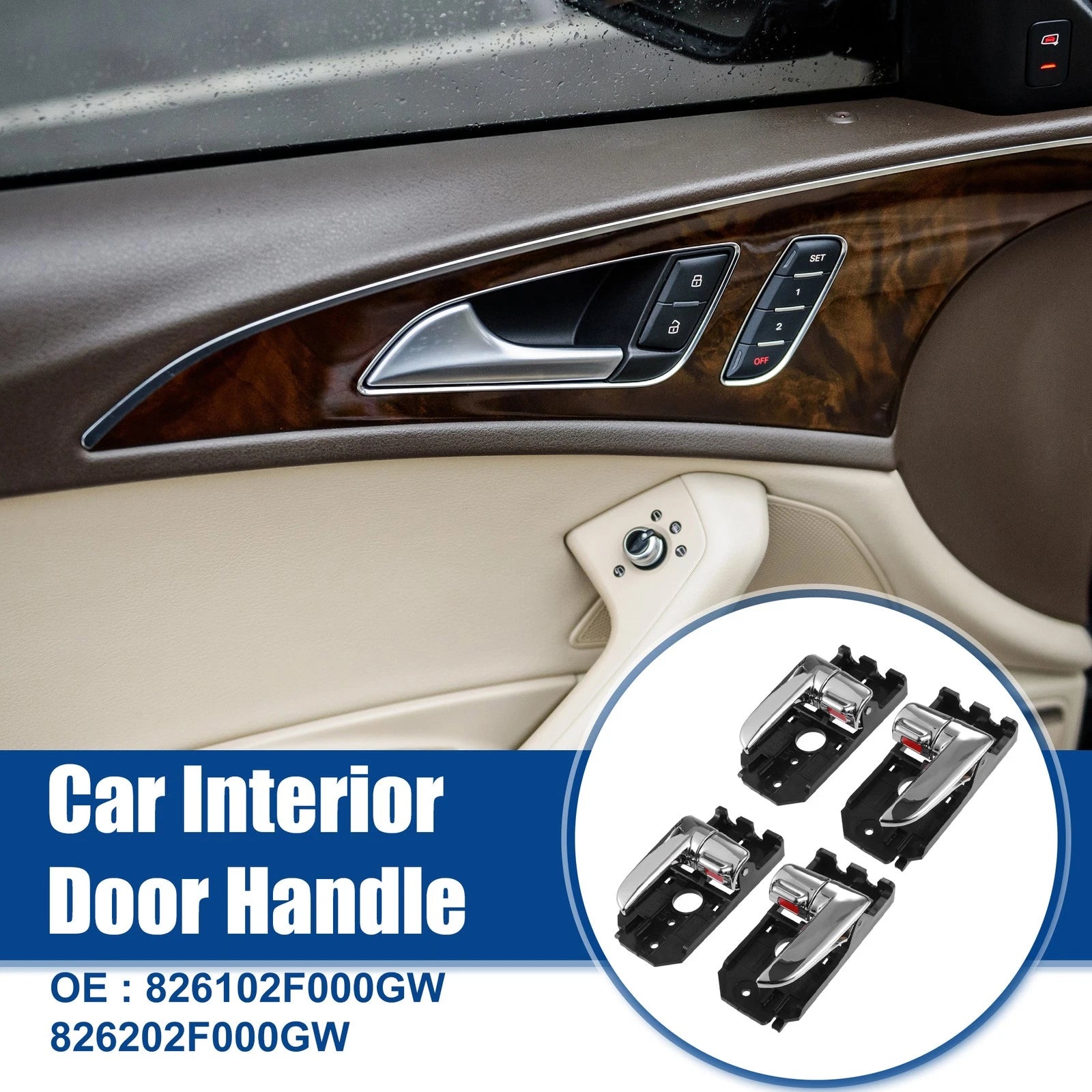 2X Door Handle for Kia Spectra (2000–2009) No. 826102F000GW/826202F000GW