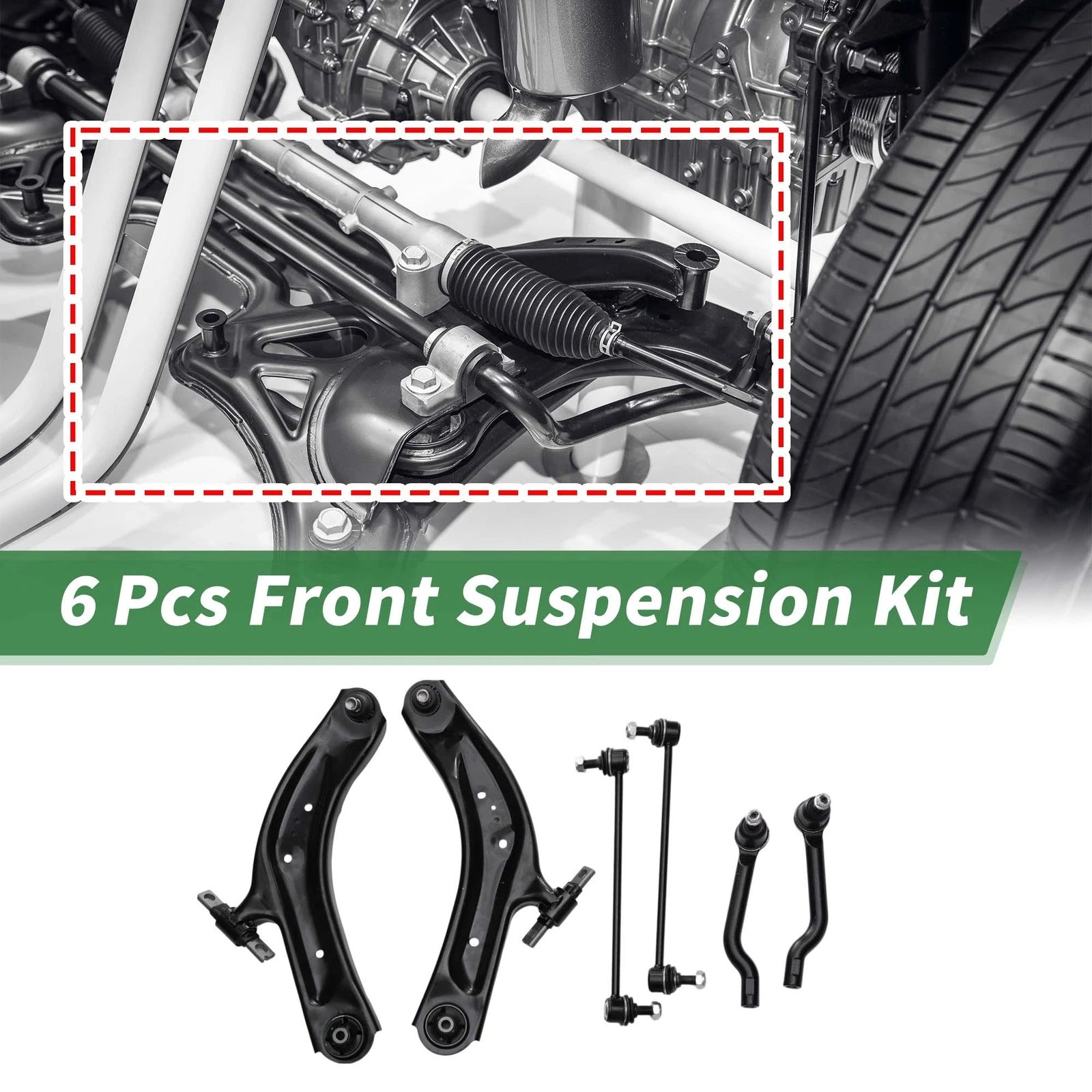 Set of 6 Front Lower Control Arms for Nissan Rogue (2014–2019) No.MS301169/MS301168