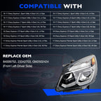 Halogen Chrome Headlight Assembly for Chevy Equinox (2016–2017)