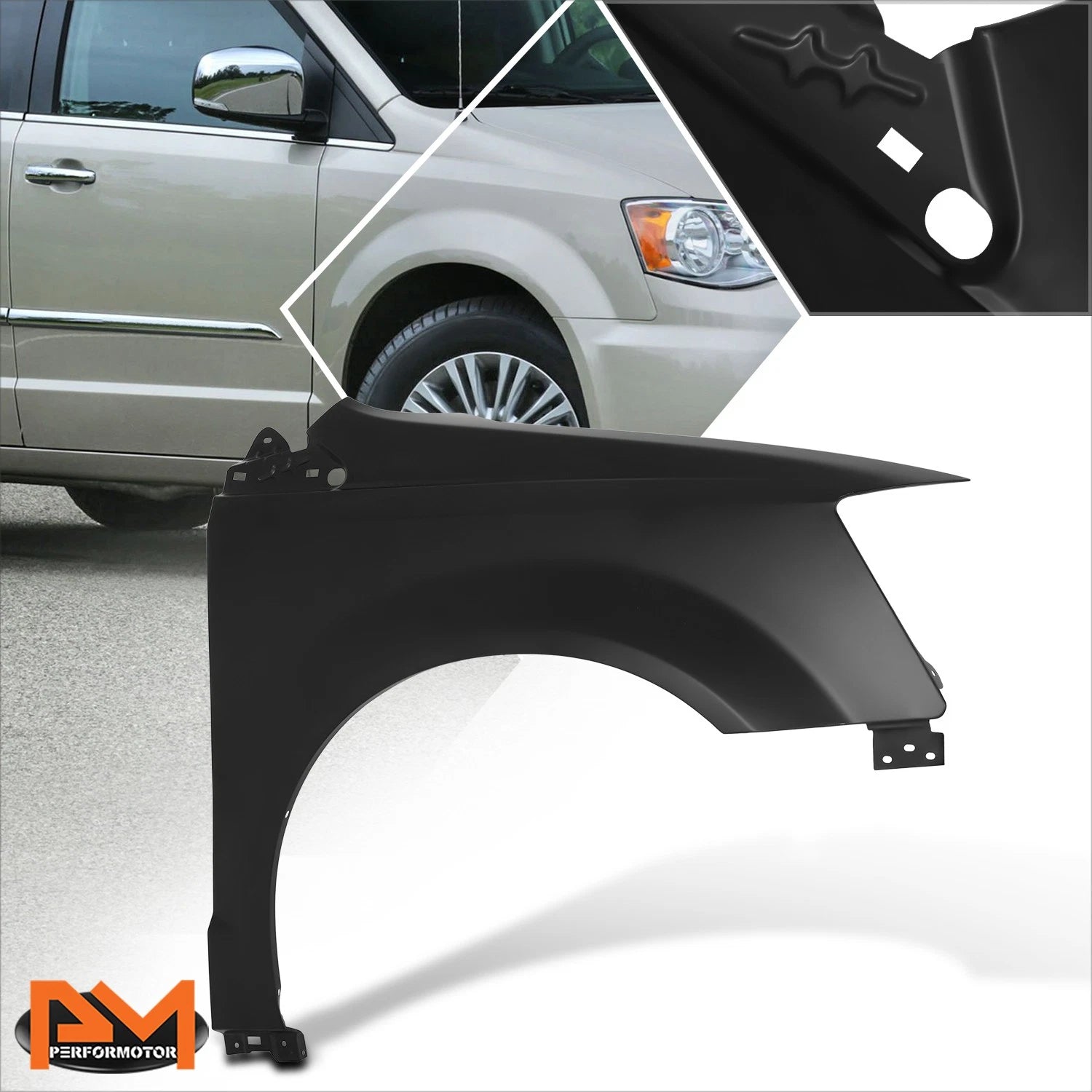 Front Right Fender for Chrysler Town & Country, Dodge Grand Caravan (2008–2020)