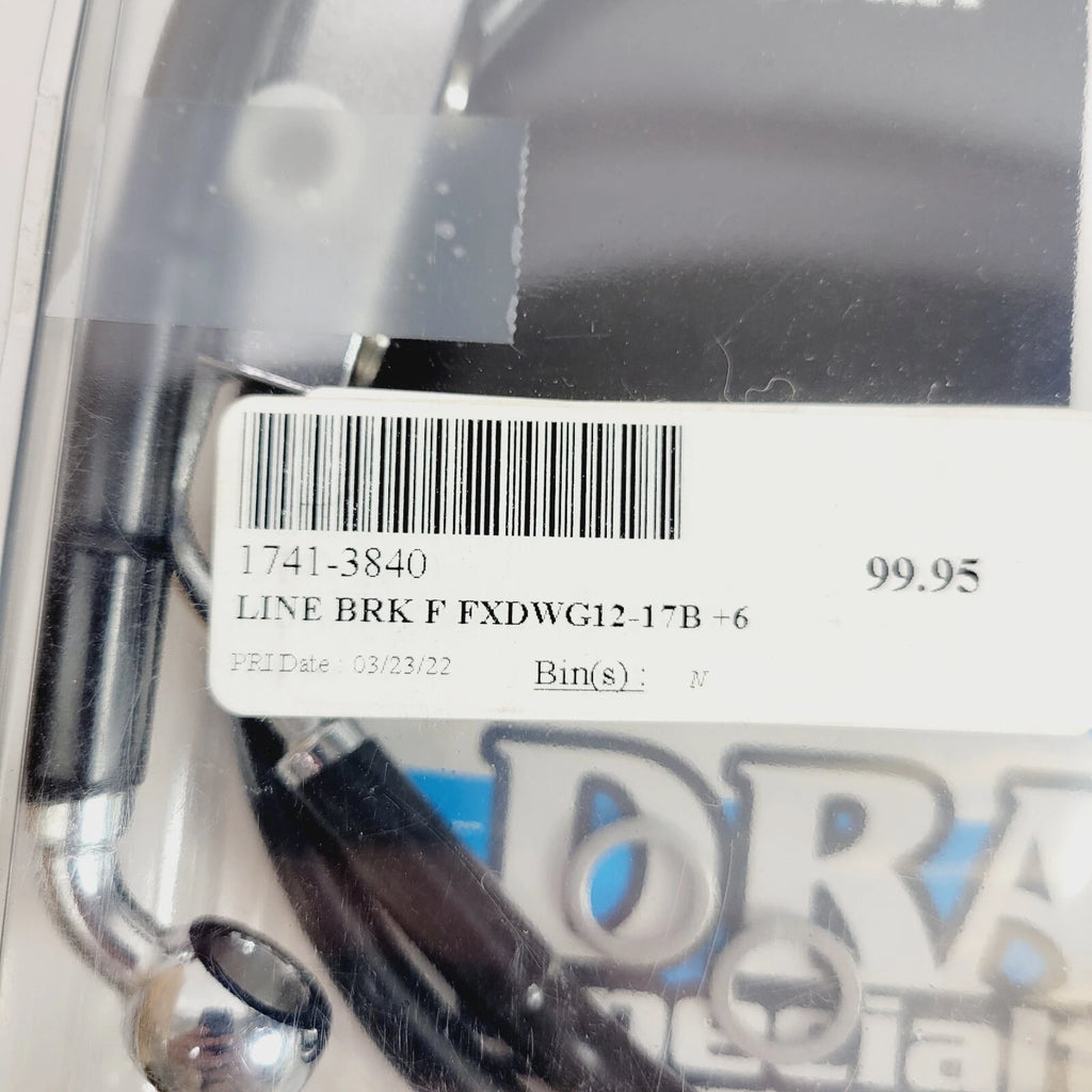 Extended Length Coated Braided ABS Brake Line for Harley Dyna (1741-3840)