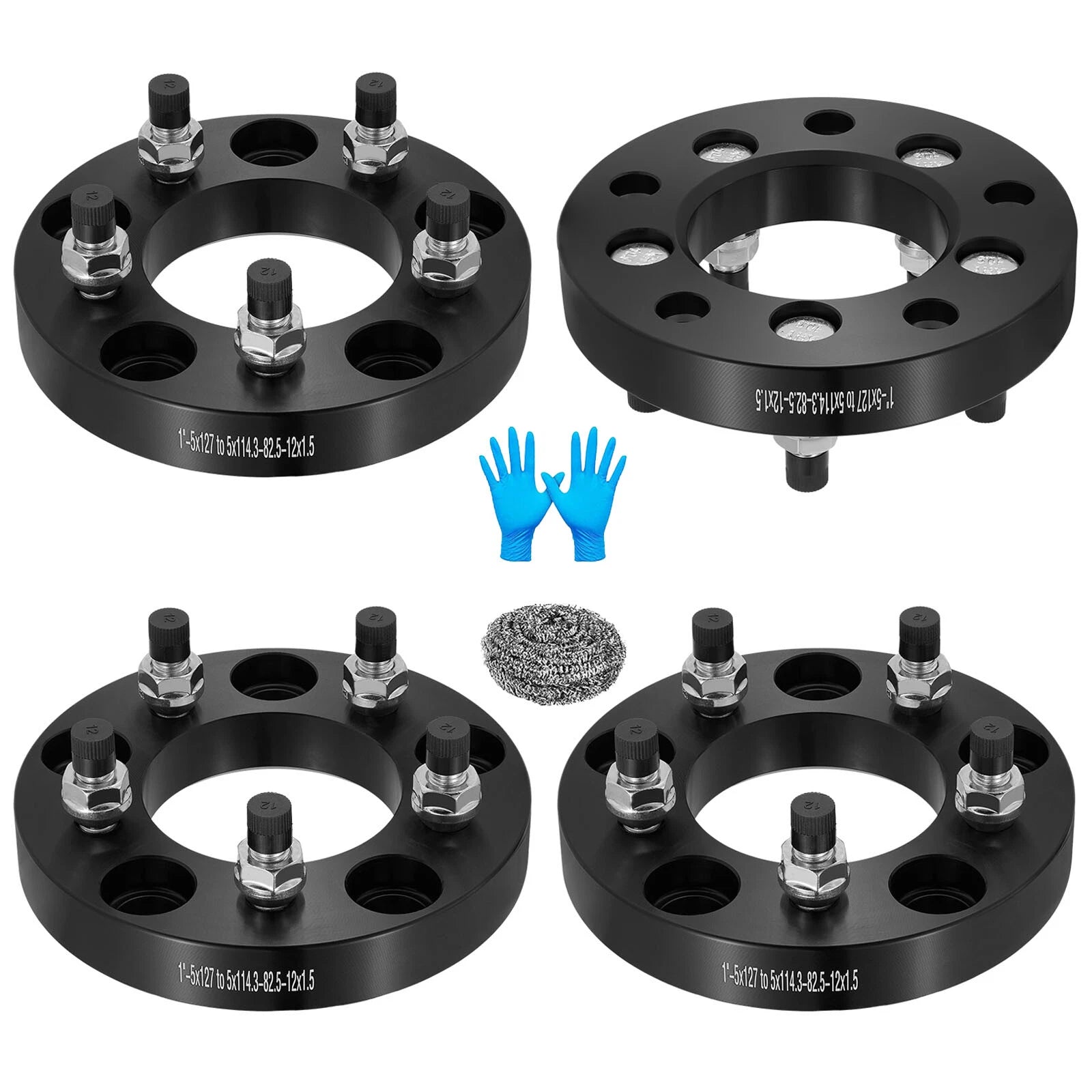 4PCS 1" Wheel Spacer Adapter for M12x1.5 Studs (5x127–5x114.3) (2017–2020)