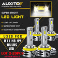 2X AUXITO LED Headlight H11 Low Beam Bulb Canbus Kit 60000LM 6500K
