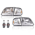 Pair Chrome Headlights with Amber Corner for Ford F150/Expedition