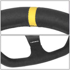 320mm Dish Steering Wheel for NRG (3-Spoke, Yellow Stripe, Alcantara)