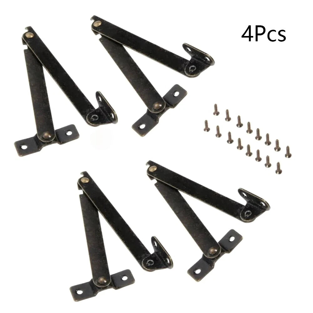 Set of 4 Antique Lid Display Hinges for Jewelry Chest Wine Box