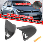 Horn Carbon Style Side Mirror Caps Covers for VW Golf MK7 (2014–2019)