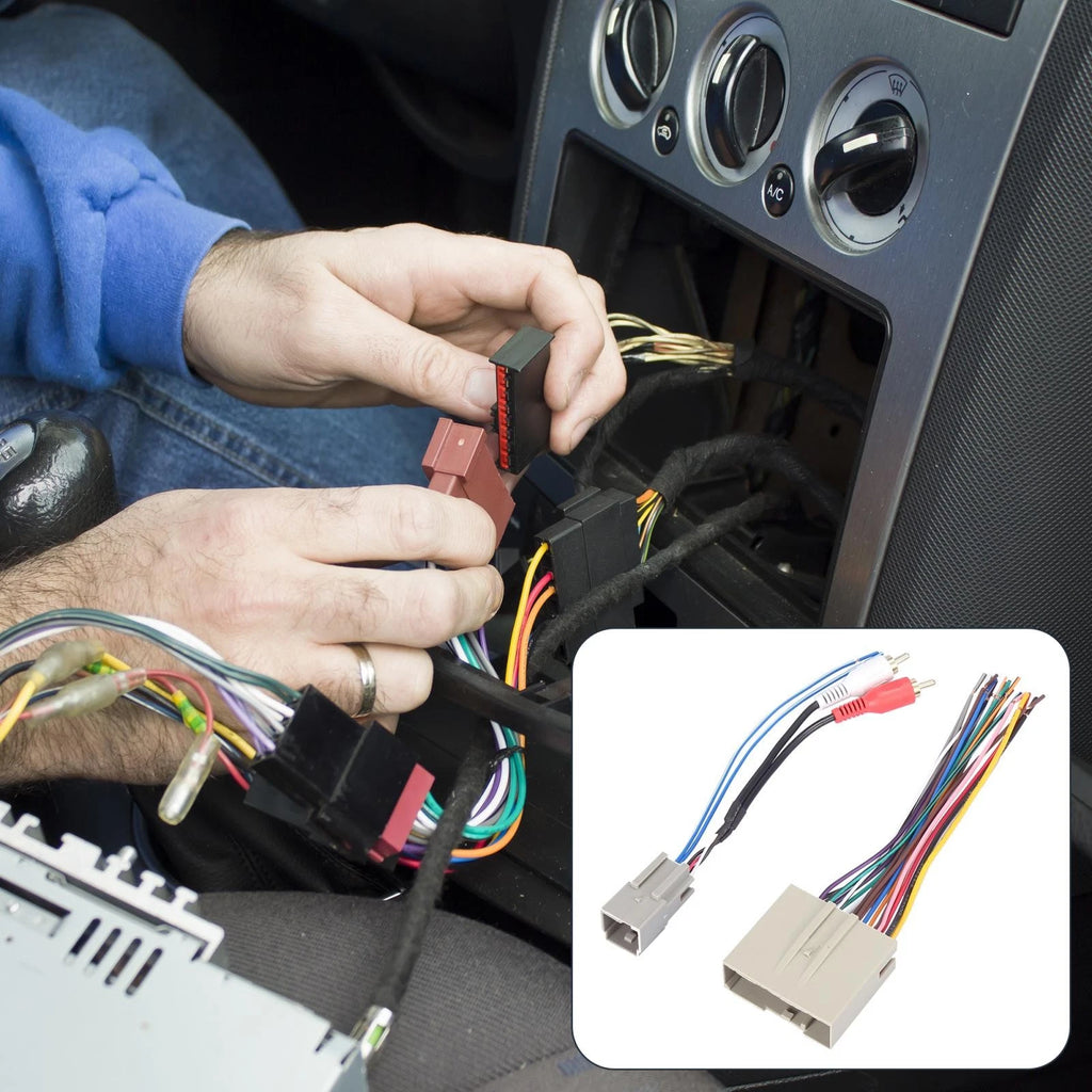 Stereo CD Player Wiring Harness Set of 2 RCA Connectors for Ford Freestar (2004–2007)
