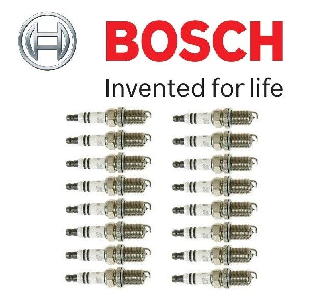 Set of 16 Spark Plugs for Mercedes W163 C43 ML500 CLK430 (Bosch Platinum Plus)