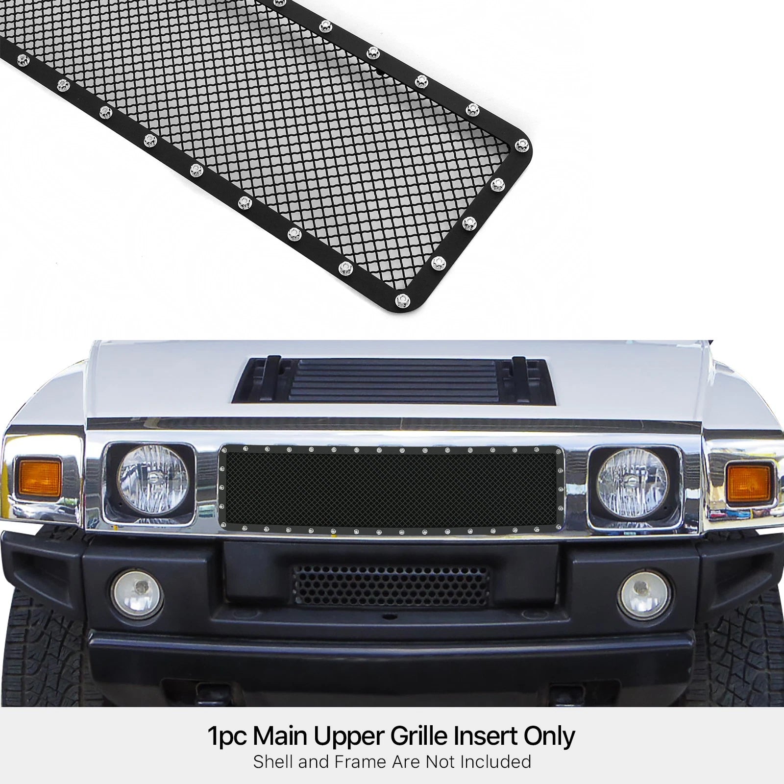 Stainless Steel Black Mesh Grille for Hummer H2 (2003-2007)