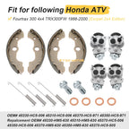 Front Brake Wheel Cylinders W/Shoes for Honda Rancher 350 TRX350TM/TE (2000–2003)