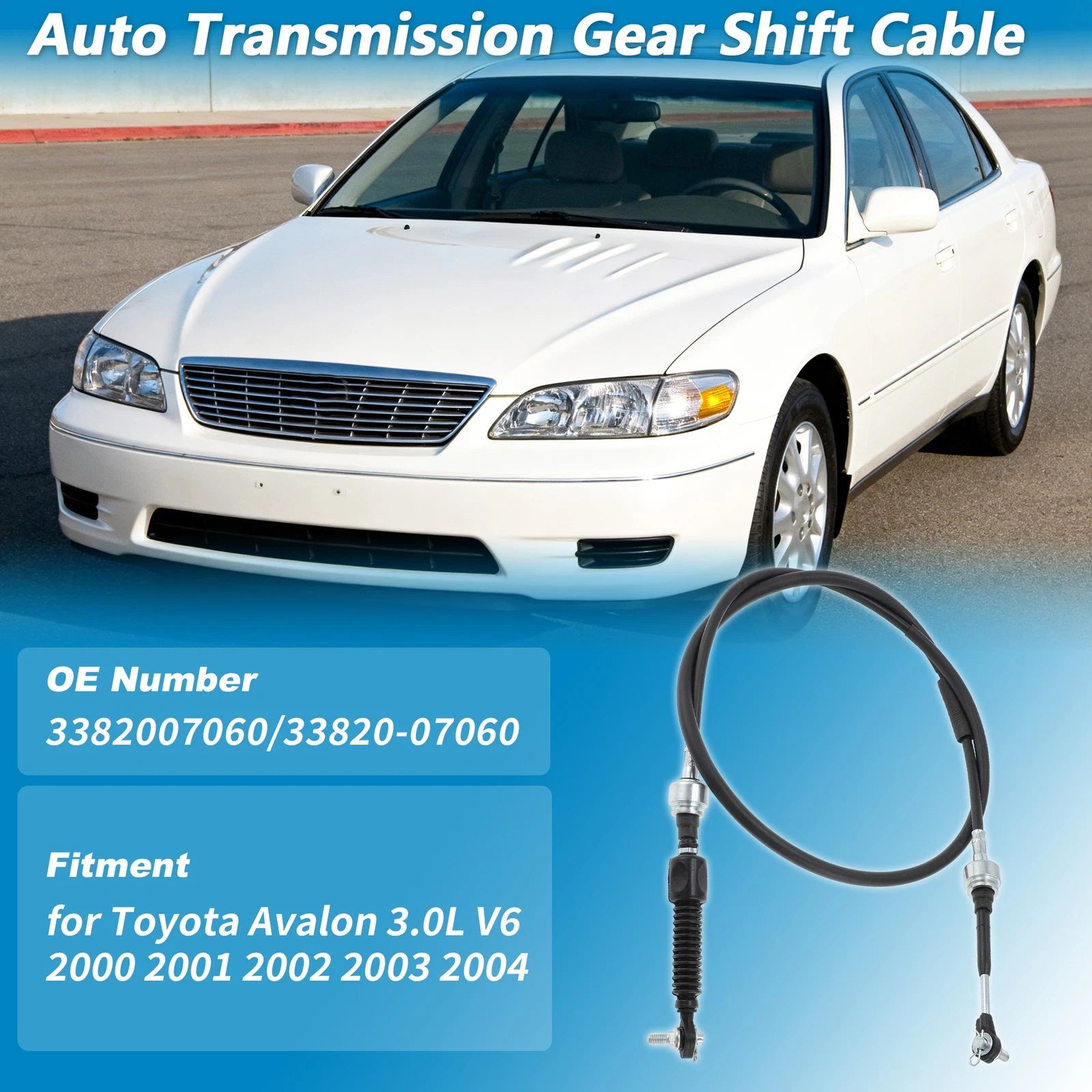 Auto Trans Gear Shifter Cable for Toyota Avalon (2000–2004) 33820-07060