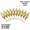 10PCS Spinner Spoon Lure for Bass Pike Trout Fishing (32mm/40mm)