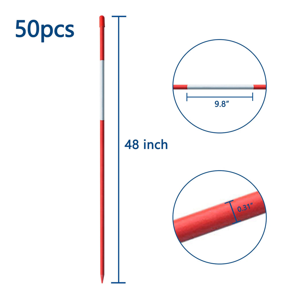 Set of 4 Red Driveway Markers for Easy Visibility