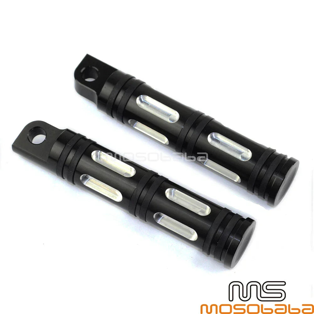 Black Aluminum Foot Pegs for Harley Sportster, Dyna, Electra Glide (2004-2023)