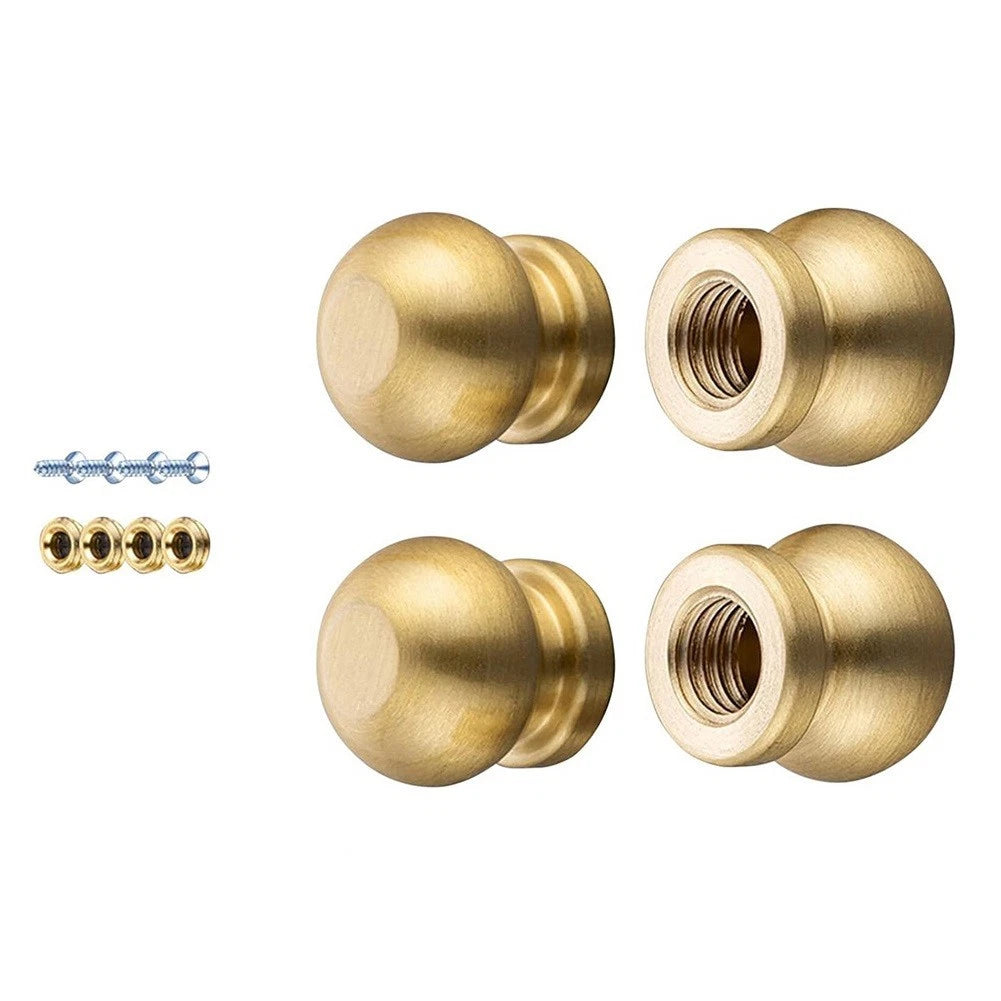 Set of 4 Brass Raising Feet for Cutting Boards Serving Trays