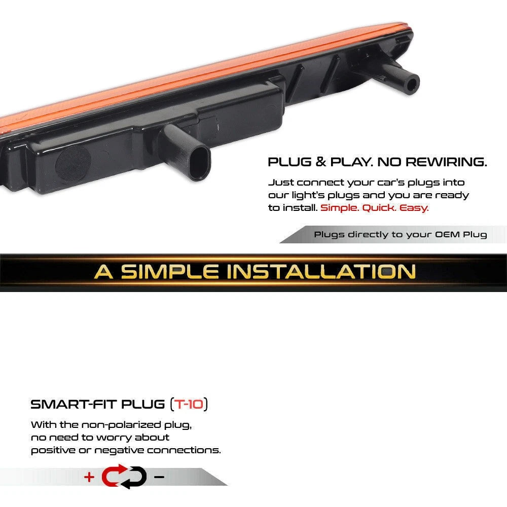 2X Amber Full LED Side Marker Lights for GMC Sierra 2500 3500 (2020–2024)