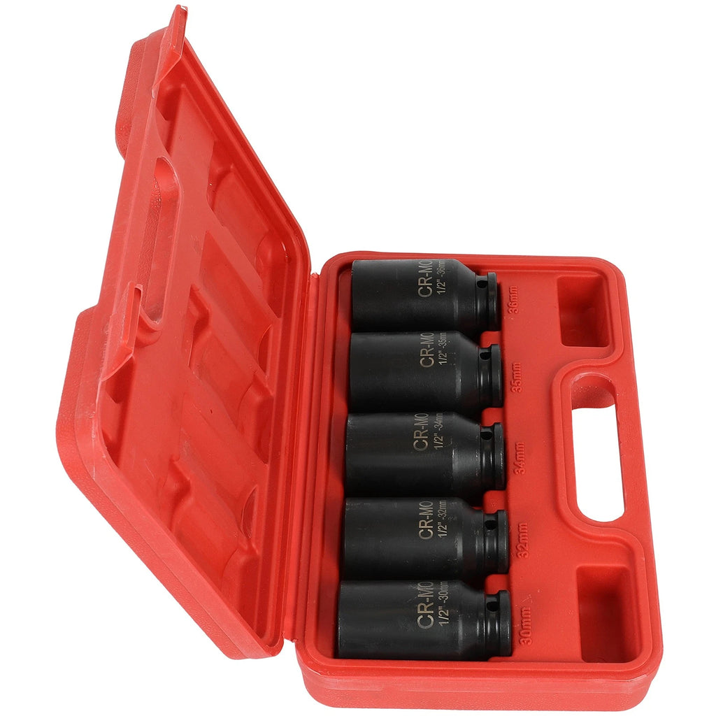 Set of 5 Deep Spindle Axle Nut Sockets 30-36mm