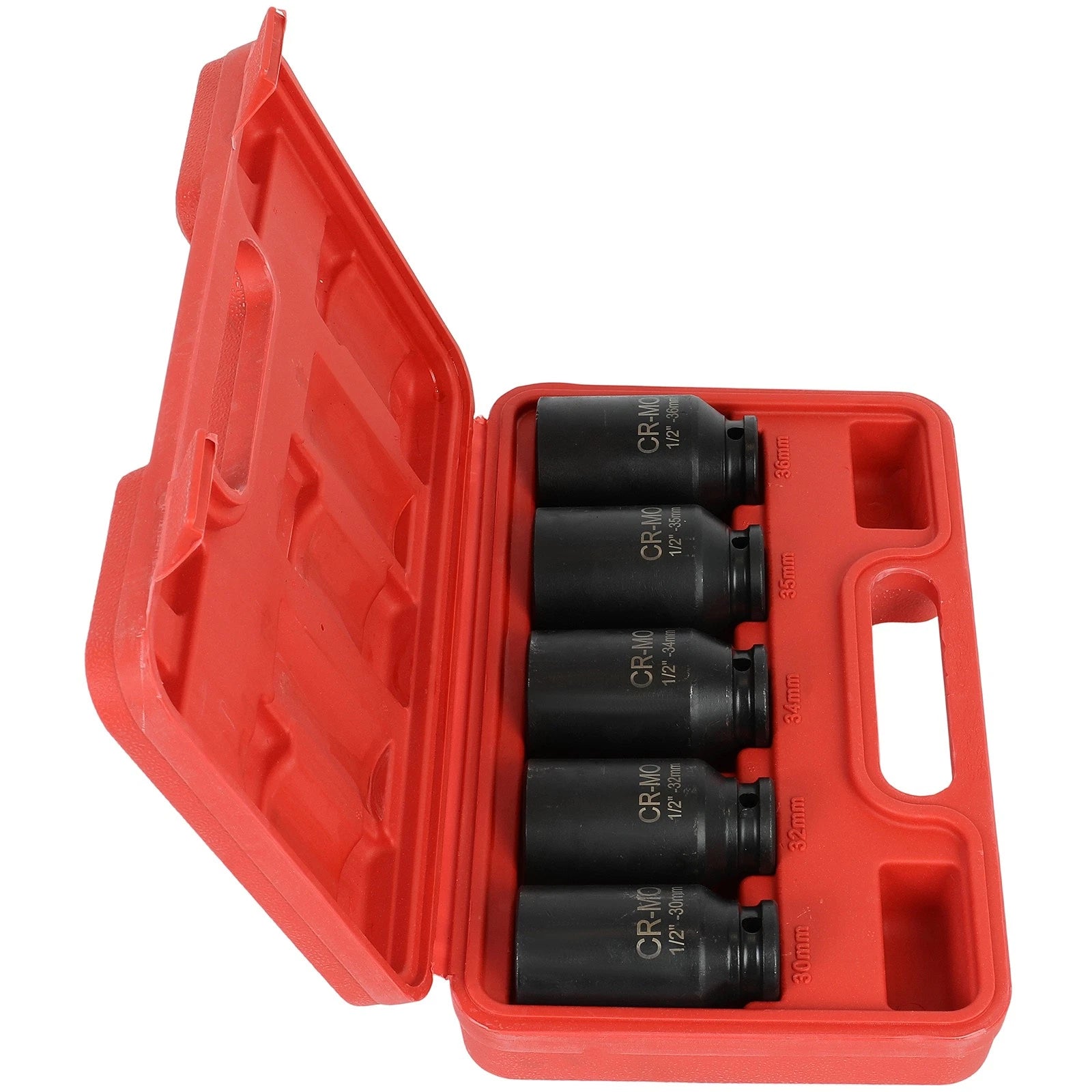 Set of 5 Deep Spindle Axle Nut Sockets 30-36mm
