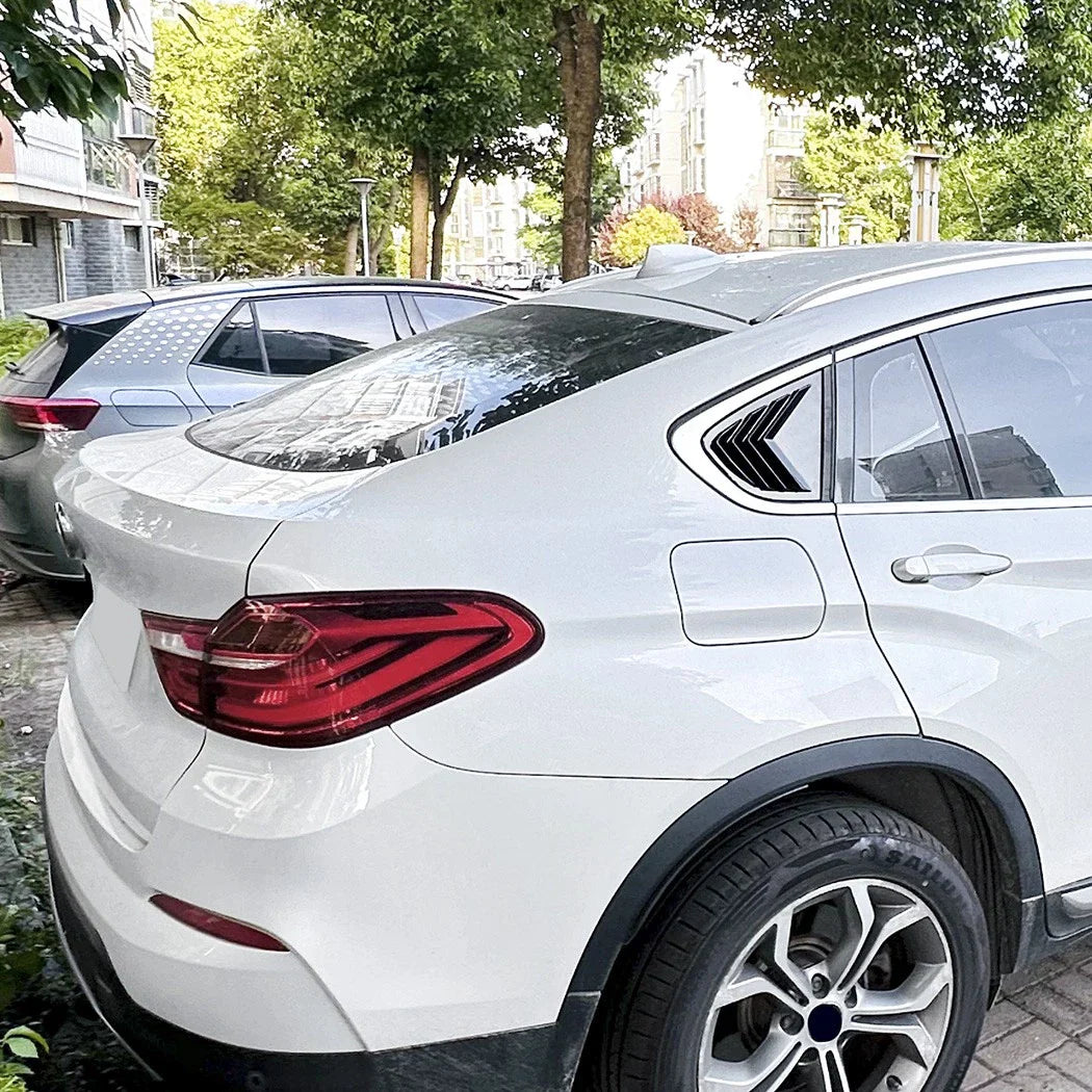 Black Rear Side Window Blinds Louver Cover Accessories for BMW X4 (2014–2018)