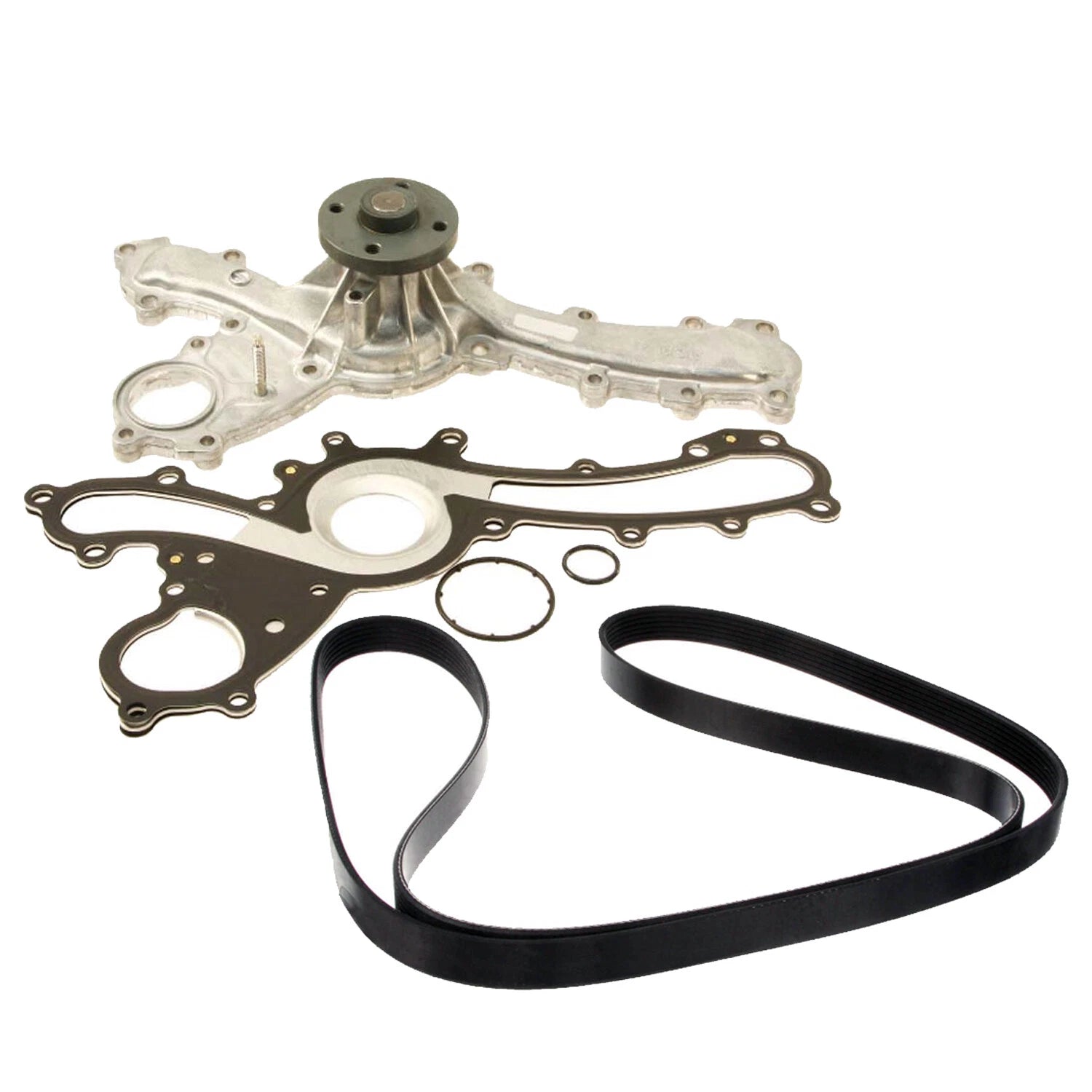 Set of 2 Engine Water Pumps w/ Gasket & Serpentine Belt for Lexus Toyota