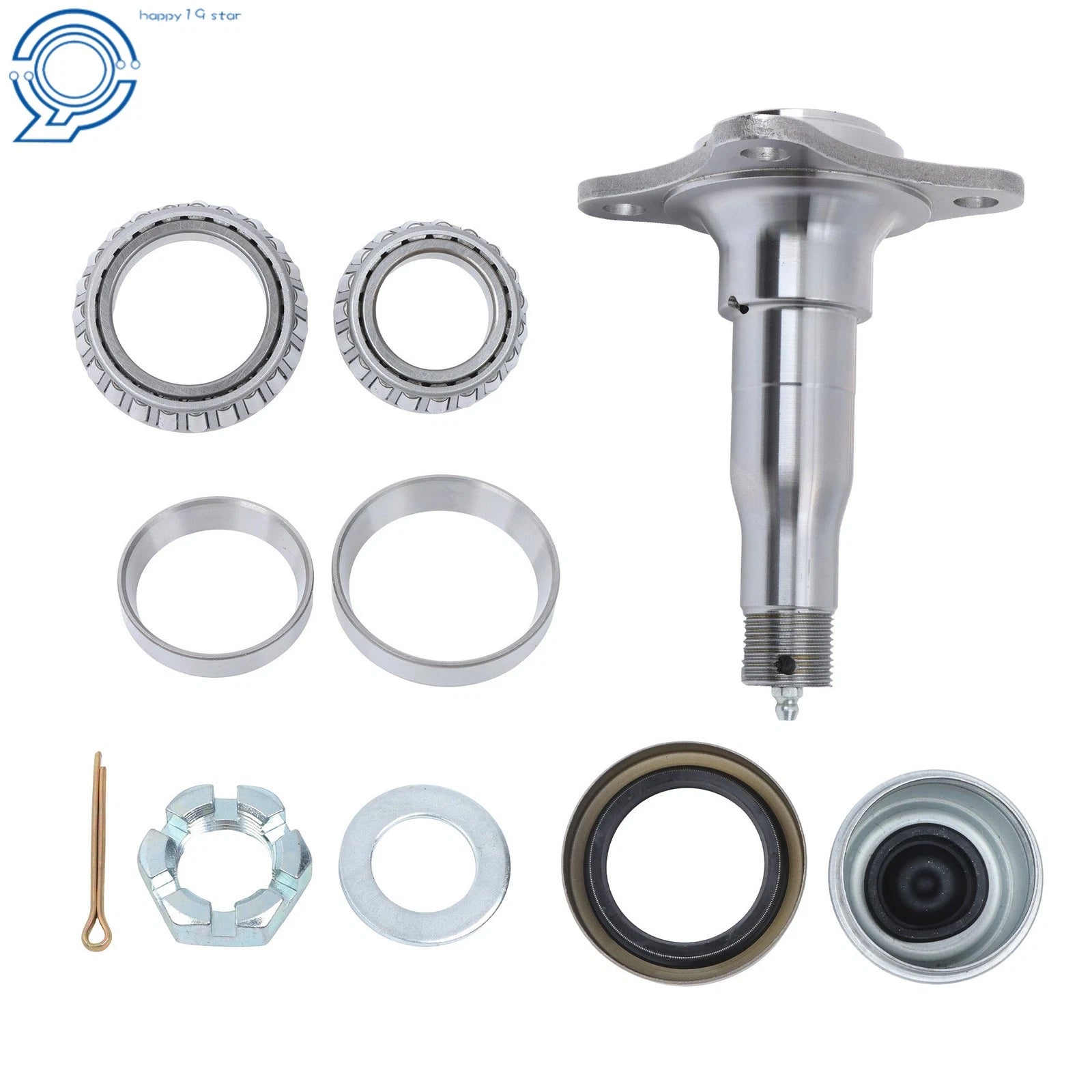 Spindle with Brake Flange & Trailer Bearing Kit for Weld-On Round (N/A)