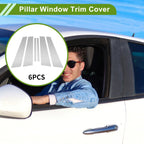 6 Pcs Door Pillar Window Trim for BMW 5 Series (2018-2023) Silver