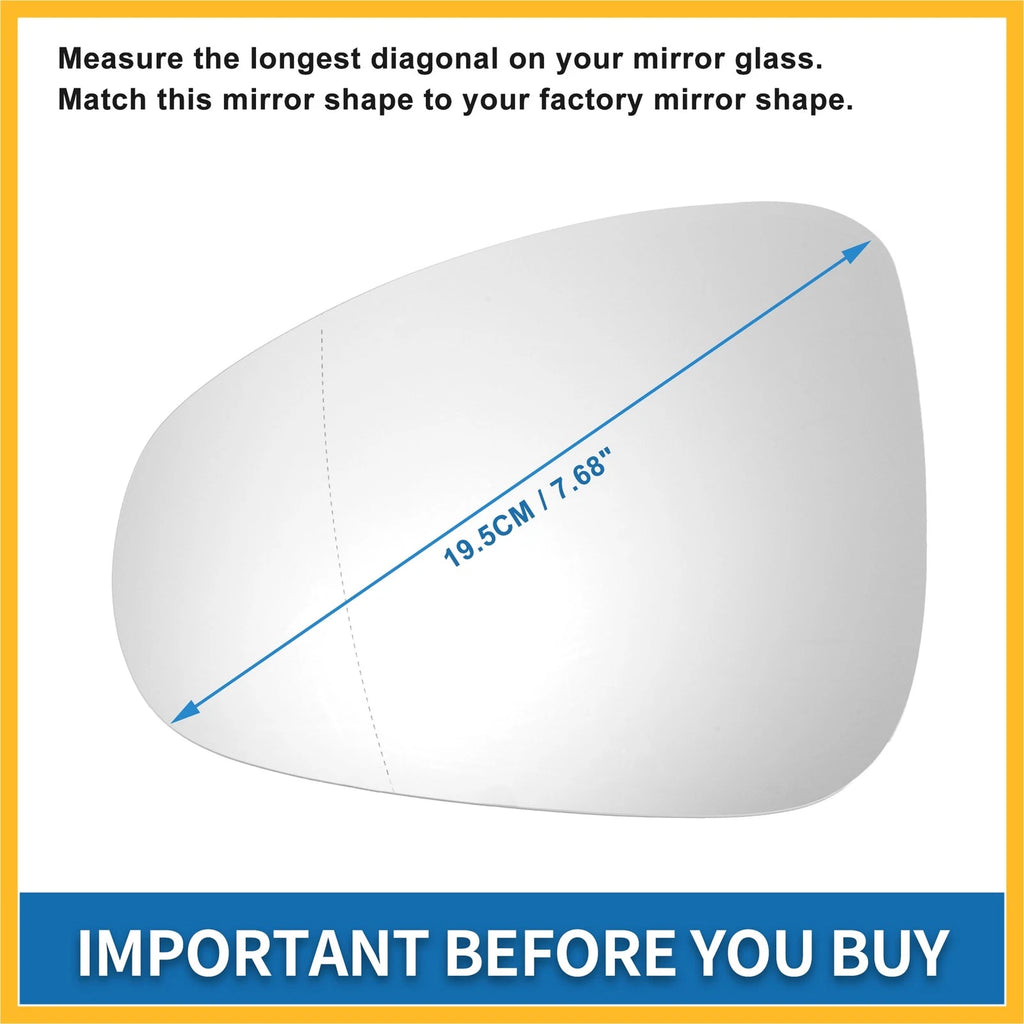 Heated Left Side Mirror Glass for Volkswagen Touareg (2010–2018)