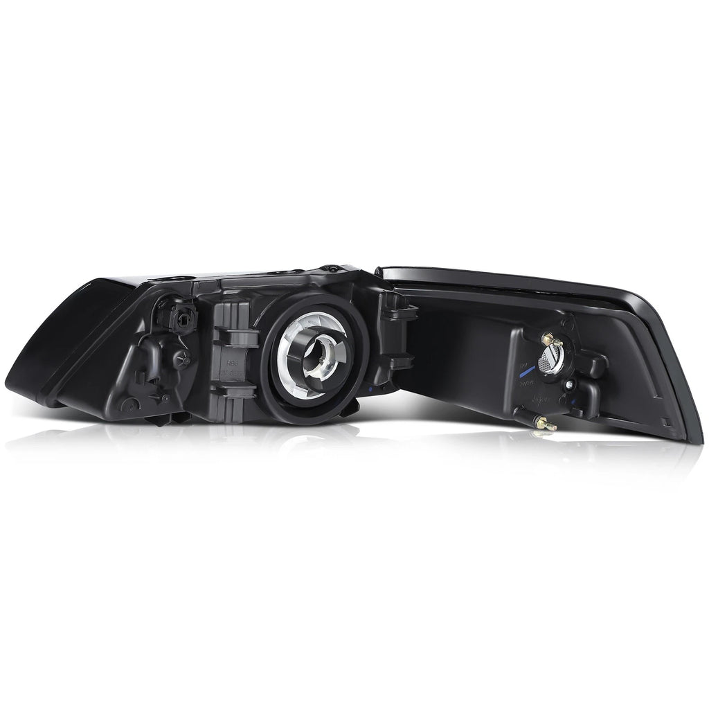 Headlight Assembly Lamps Pair for Ford Mustang (1999-2004) Black Housing Clear Lens