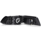 Headlight Assembly Lamps Pair for Ford Mustang (1999-2004) Black Housing Clear Lens