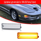 2X Clear Amber LED Front Bumper Side Marker Lights for Pontiac Firebird (1998–2002)