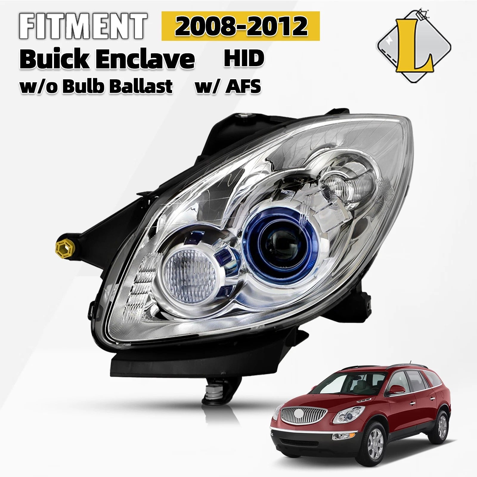 HID Headlight for Buick Enclave (2008–2012) Left Driver Side 8 Pins