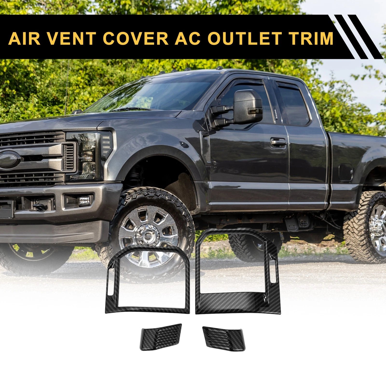 Set of 1 Air Vent Cover Trim for Ford F-150 (2021–2024) Black