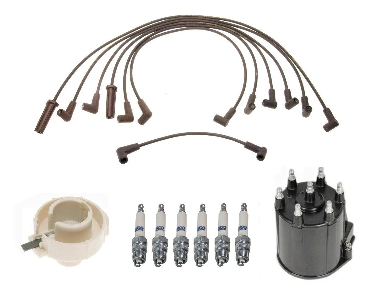 ACDelco Ignition Kit for Chevy GMC 4.3 V6 (1996–2002) - Rotor, Cap, Wires, Plugs
