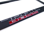 Matte Black License Plate Frame with Script Emblem for Chevy Trail Boss (2019–2025)