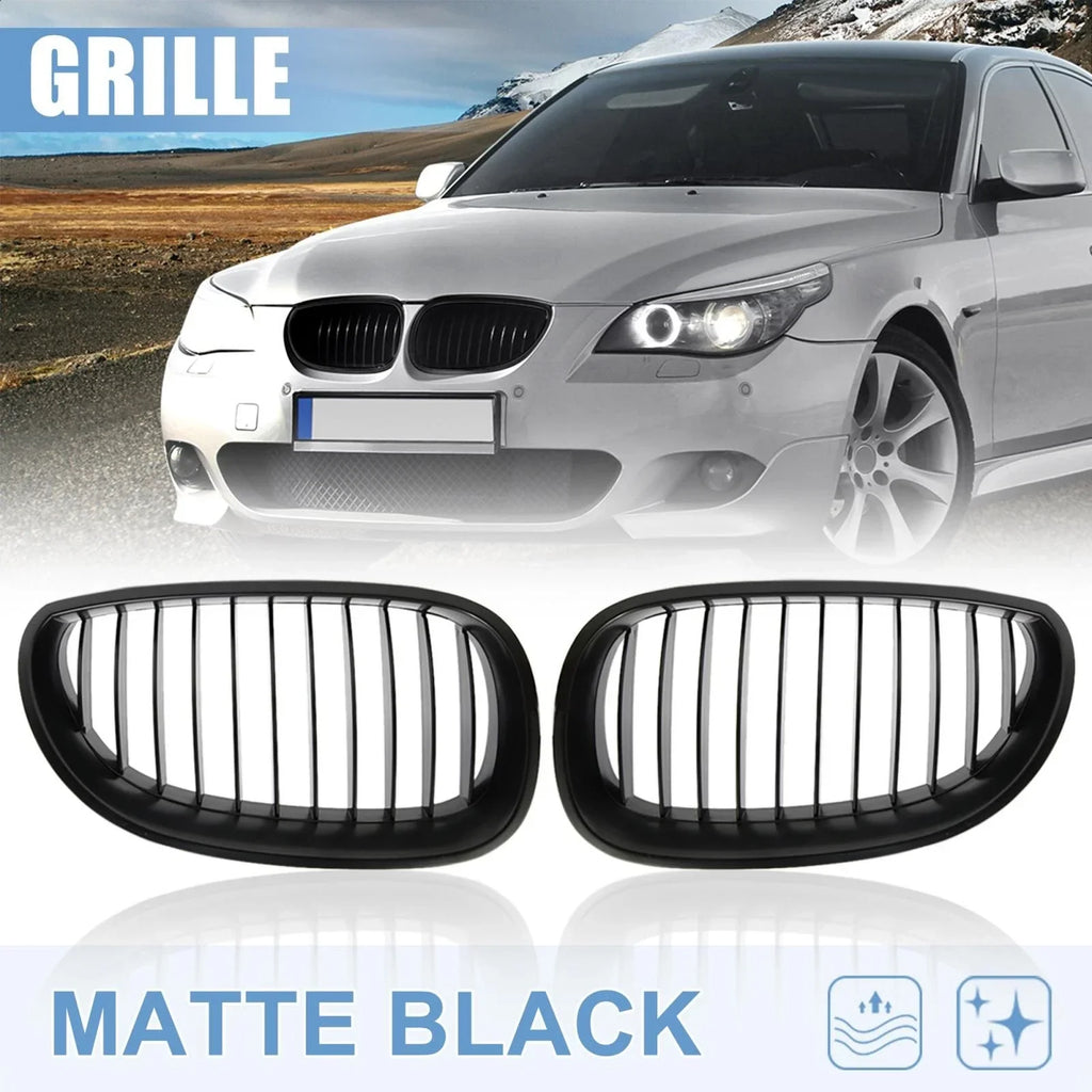 Matte Black Grill for BMW E60/E61 528i 535i 525i 530i 530xi 545i M5 (2003-2009)